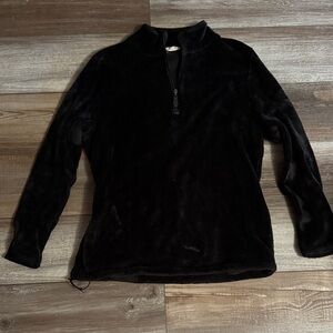 Black Quarter-Zip Fleece Pullover